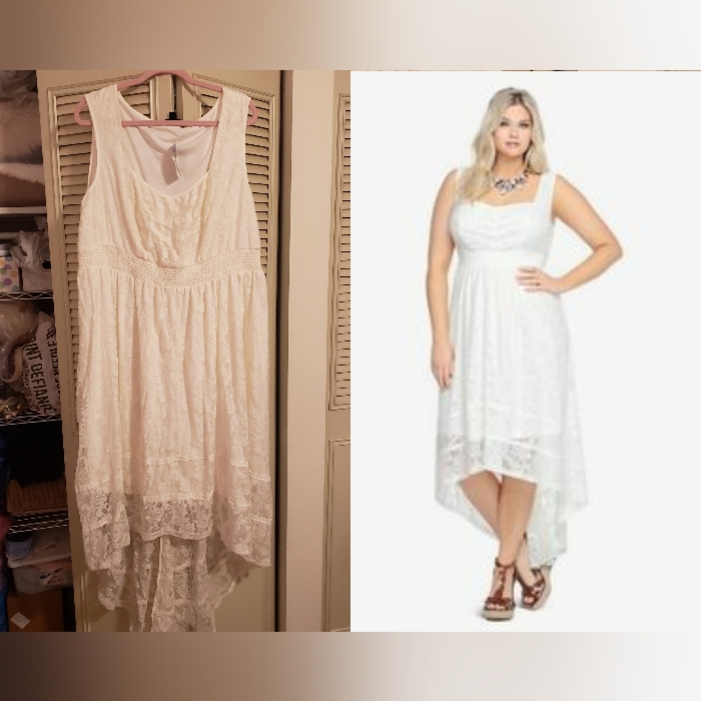Torrid White Lace Hi Low Dress - 4